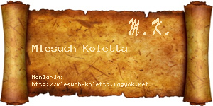 Mlesuch Koletta névjegykártya